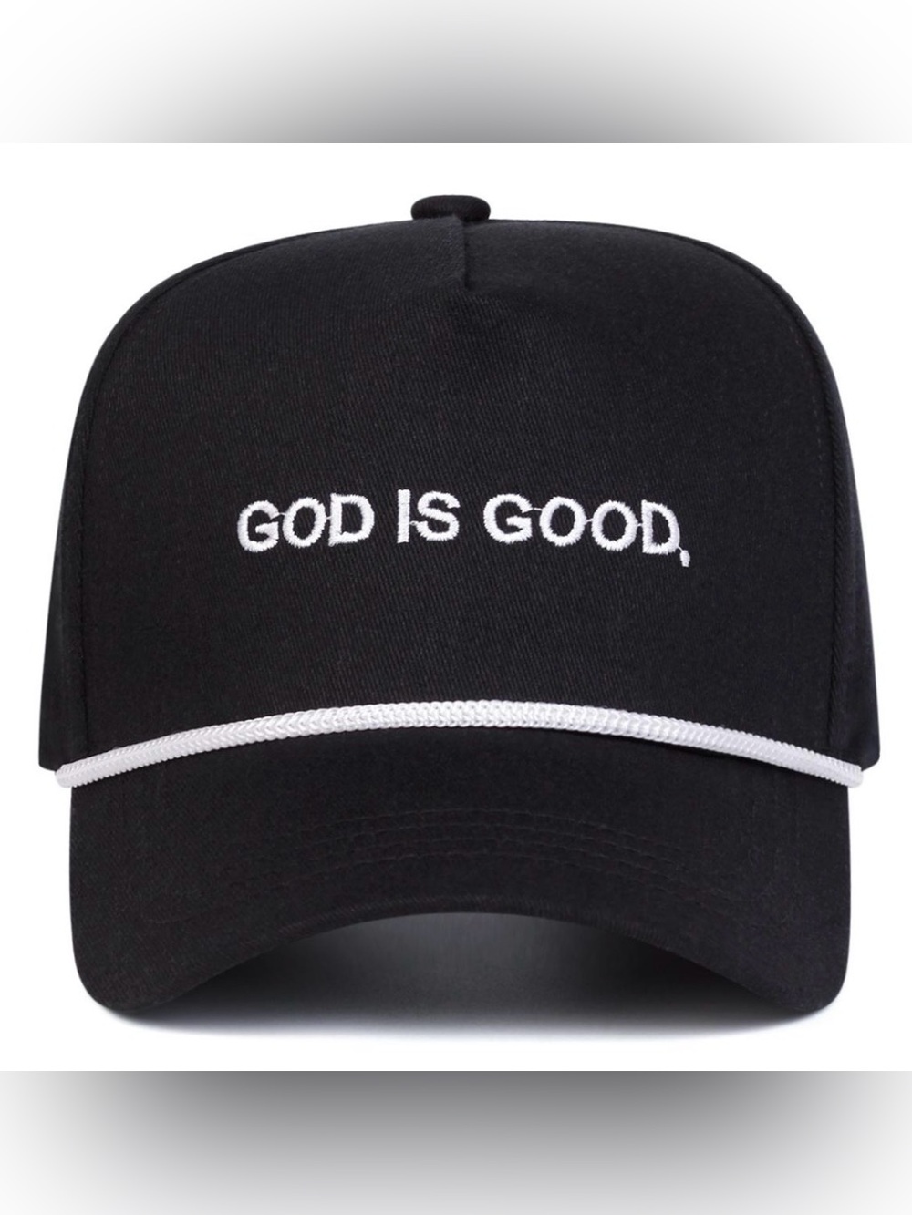 NWOT God is good rope hat BLK